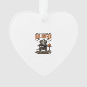 Halloween-Skelett wartet nur lustig Vintage_1 Ornament