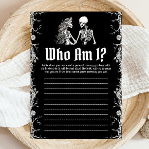 Halloween-Skelett Wer bin ich Brautparty-Spiel Einladung