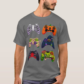 Halloween-Skelett-Zombie-Gaming-Controller Freund T-Shirt