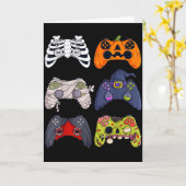Halloween-Skelett-Zombie-Gaming-Controller-Mumie Karte (Gelbe Blume)