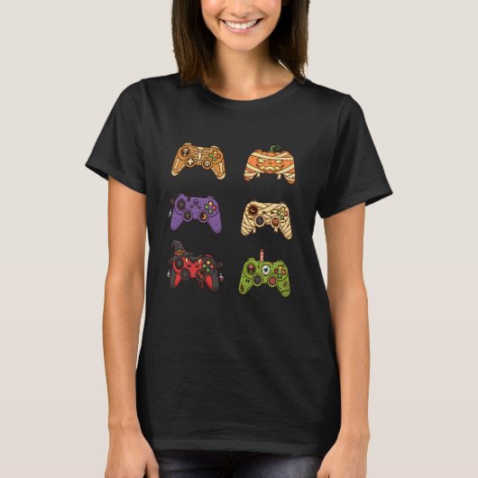 Halloween-Skelett-Zombie-Gaming-Controller-Mumie T-Shirt (Vorderseite)