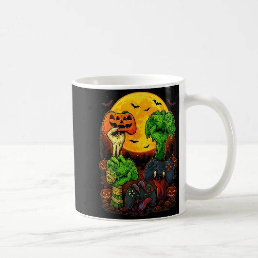 Halloween-Skelett-Zombie-Mumie-Gaming-Controller Kaffeetasse (Rechts)