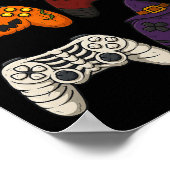 Halloween-Skelett-Zombie-Mumie-Gaming-Controller Poster (Ecke)
