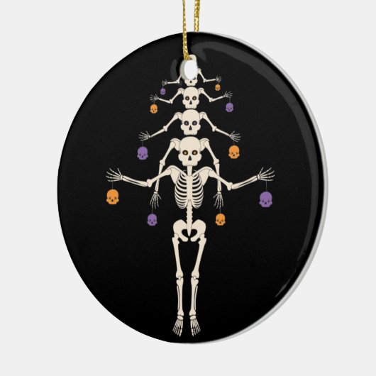 Halloween-Skelettbaum Keramik Ornament (Links)