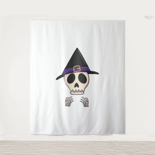 Halloween Skelettdesign, Spooky Halloween Wandteppich (Vorderseite)