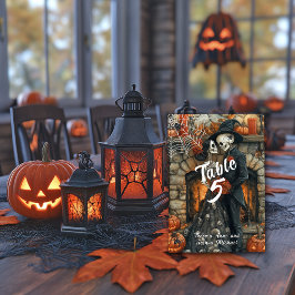 Halloween Skelette Black Spiders Bat Tischnummer