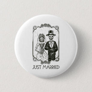 Halloween Skelette Braut und Groom nur verheiratet Button