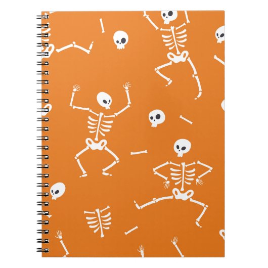 Halloween Skelette Fun Nahtloses Muster Notizblock (Vorderseite)