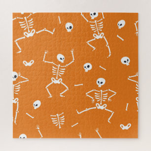 Halloween Skelette Fun Nahtloses Muster Puzzle
