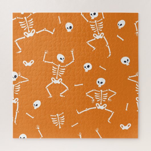 Halloween Skelette Fun Nahtloses Muster Puzzle (Vertikal)