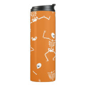 Halloween Skelette Fun Nahtloses Muster Thermosbecher (Nach links gedreht)