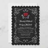 Halloween Skelette & Herzeinladung Einladung (Vorderseite)
