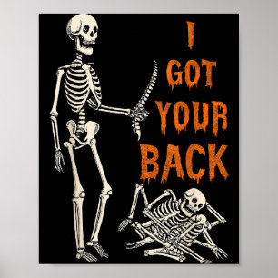 Halloween Skelette Ich-hab-deinen-Rücken-Kostüm Mä Poster