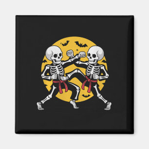 Halloween Skelette Karate Martial Arts Premium Magnet