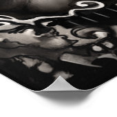 Halloween Skelette Rosa Blumenzehen Poster (Ecke)