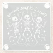 Halloween-Skelette tanzen Glasuntersetzer (Rückseite)