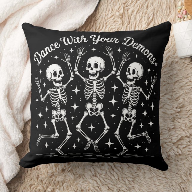 Halloween-Skelette tanzen Kissen (Decke)