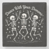 Halloween-Skelette tanzen Steinuntersetzer (Vorderseite)