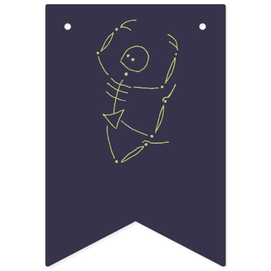 Halloween-Skelette tanzen Wimpelkette (Dritte Fahne)