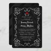 Halloween Skelette "TIL TOD" & "ZUSAMMEN MIT" Einladung (Vorne/Hinten)