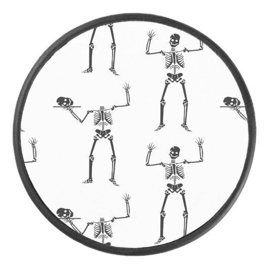 Halloween Skelette, Trick oder Treat, Boo Eishockey Puck (Vorderseite)