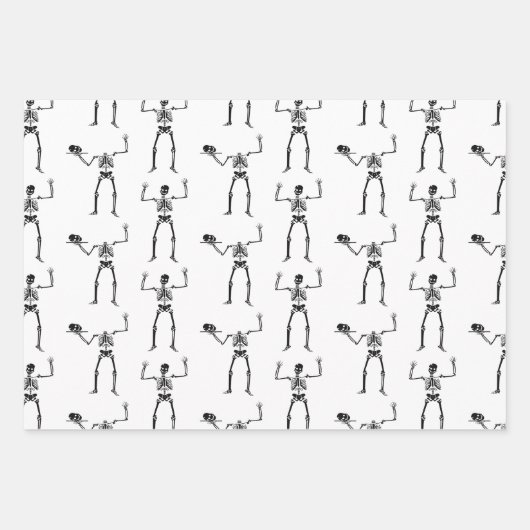 Halloween Skelette, Trick oder Treat, Boo Geschenkpapier Set (Vorderseite 3)