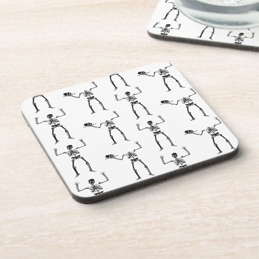 Halloween Skelette, Trick oder Treat, Boo Getränkeuntersetzer (Linke Seite)