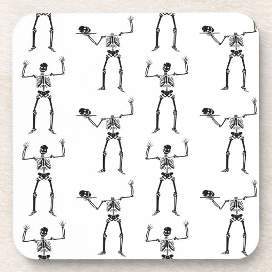 Halloween Skelette, Trick oder Treat, Boo Getränkeuntersetzer (Vorderseite)