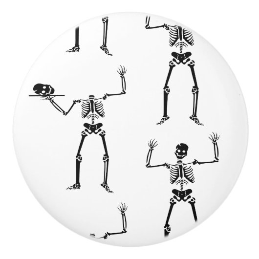 Halloween Skelette, Trick oder Treat, Boo Keramikknauf (Vorderseite)