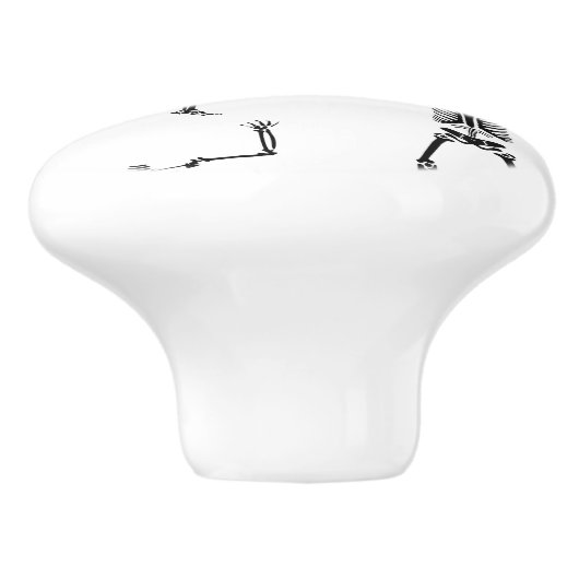 Halloween Skelette, Trick oder Treat, Boo Keramikknauf (Seitenansicht)