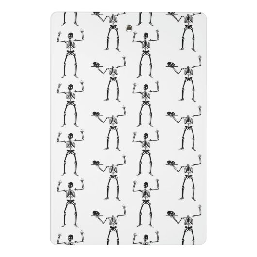 Halloween Skelette, Trick oder Treat, Boo Mini Klemmbrett (Rückseite)