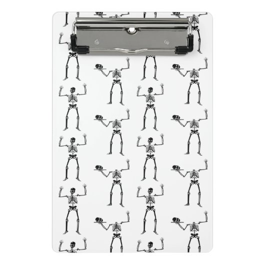 Halloween Skelette, Trick oder Treat, Boo Mini Klemmbrett (Vorderseite)