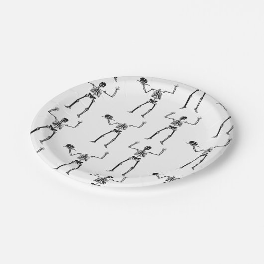 Halloween Skelette, Trick oder Treat, Boo Pappteller (Schrägansicht)