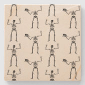 Halloween Skelette, Trick oder Treat, Boo Steinuntersetzer (Vorderseite)