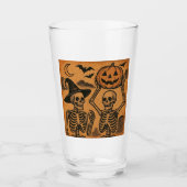 Halloween-Skelette Vintag/Retro Glas (Vorderseite)