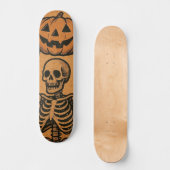 Halloween-Skelette Vintag/Retro Skateboard (Vorderseite)