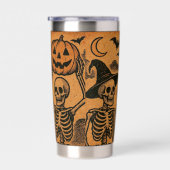 Halloween-Skelette Vintag/Retro Thermobecher (Rechts)