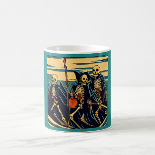 Halloween - Skelette Woodcut 3 Kaffeetasse