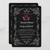 Halloween Skelette "ZUSAMMEN MIT" Einladung (Vorne/Hinten)