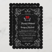 Halloween Skelette "ZUSAMMEN MIT" & EMPFANG Einladung (Vorne/Hinten)