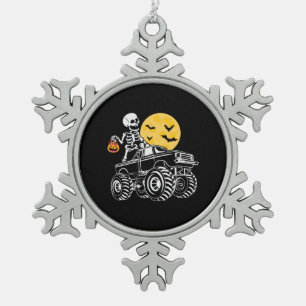 Halloween Skeletter Reitwagen Geburtstag Schneeflocken Zinn-Ornament