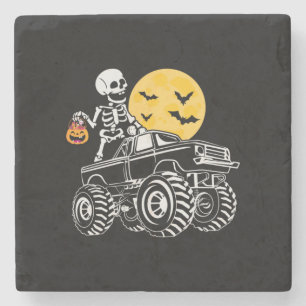 Halloween Skeletter Reitwagen Geburtstag Steinuntersetzer
