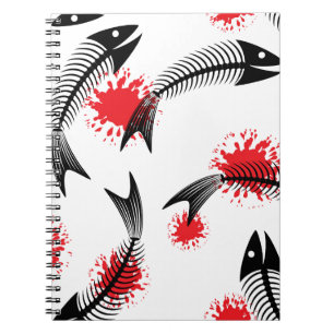 Halloween-Skelettfisch Notizblock