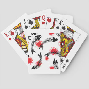 Halloween-Skelettfisch Spielkarten