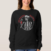 Halloween Skelettkaffee Bleibe live Sweatshirt (Vorderseite)