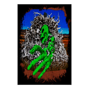Halloween Skelettknochen antlers 3D Finger Poster