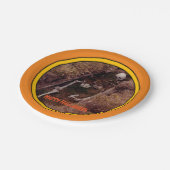 Halloween Skelettknochen Beängstigendes Foto Pappteller (Schrägansicht)