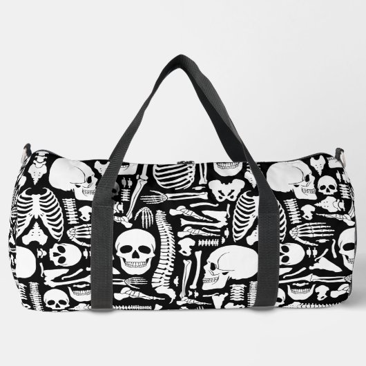 Halloween Skelettmuster Duffle Bag (Vorderseite)