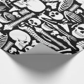 Halloween Skelettmuster Geschenkpapier (Ecke)
