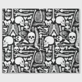 Halloween Skelettmuster Geschenkpapier (Flach)
